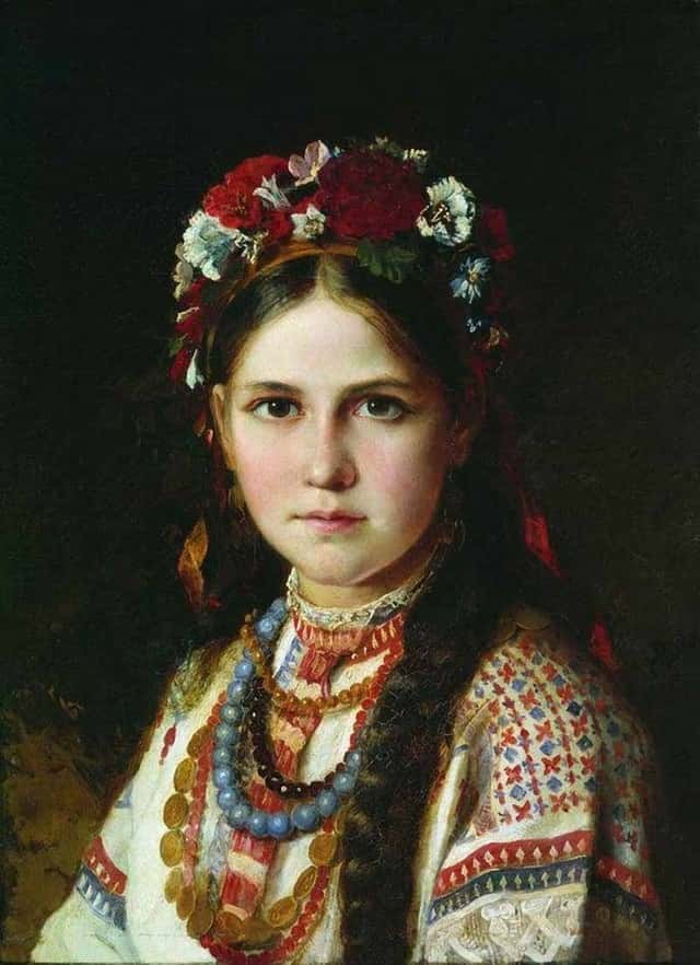Дівочий вінок Українське національне вбрання, справжні українські вишиванки, в українському національному вбранні, дівочий вінок, українське намисто, намиста зі скла, українські пояси