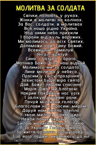 молитва оберіг за солдата